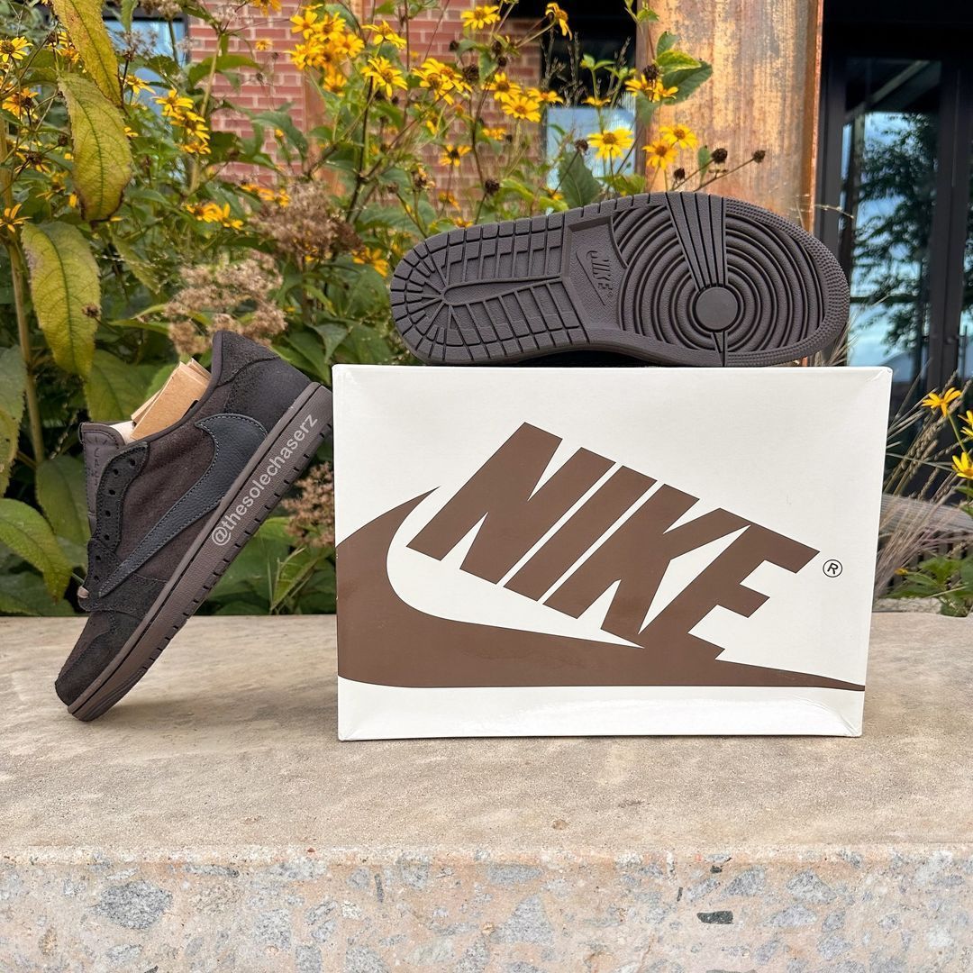 Travis Scott × NIKE AIR JORDAN 1 LOW “Velvet Brown” のシューボックスが公開