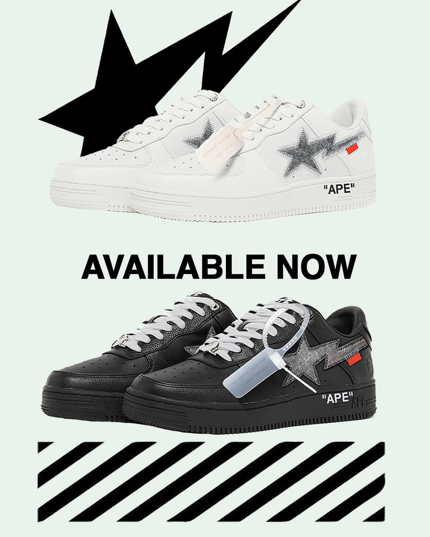 Off-White™ × BAPE® × NIKE AIR FORCE 1 LOW のカスタムモデルが発売