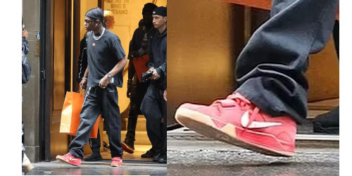 Travis Scott が JORDAN JUMPMAN JACK “Red Gum” を着用