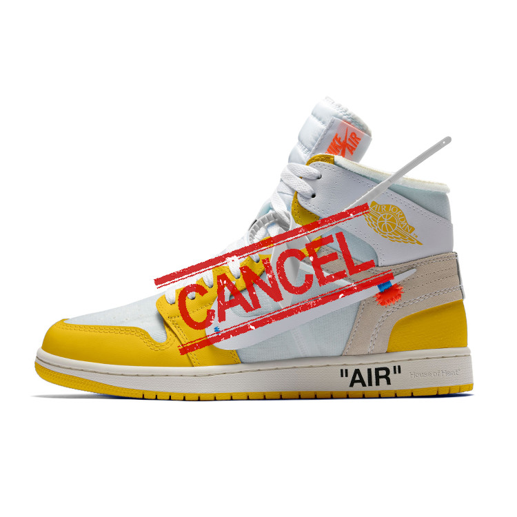 Off-White™ × NIKE AIR JORDAN 1 HIGH OG “Canary Yellow” の発売がキャンセルに