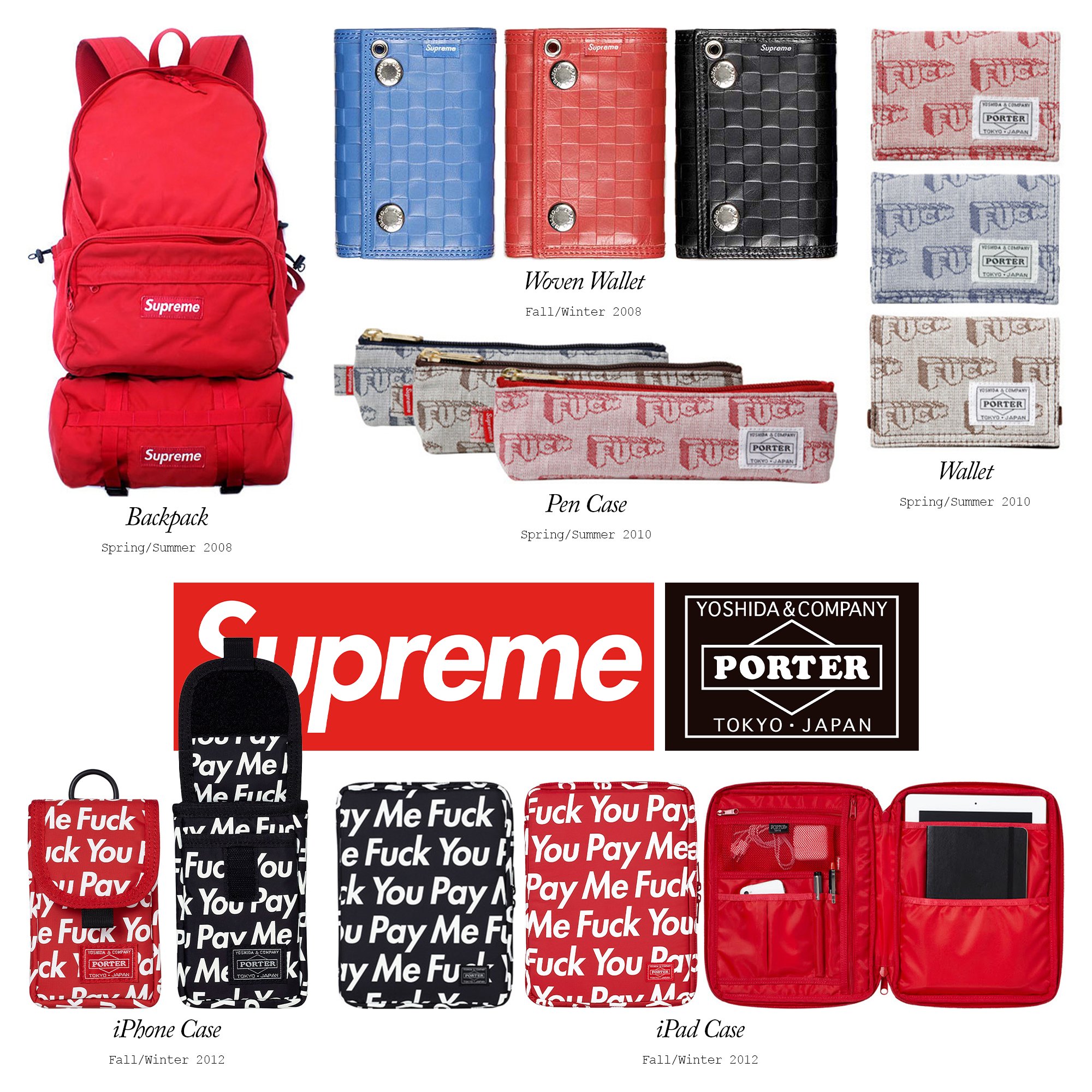 Supreme × PORTER が十数年振りに発売予定