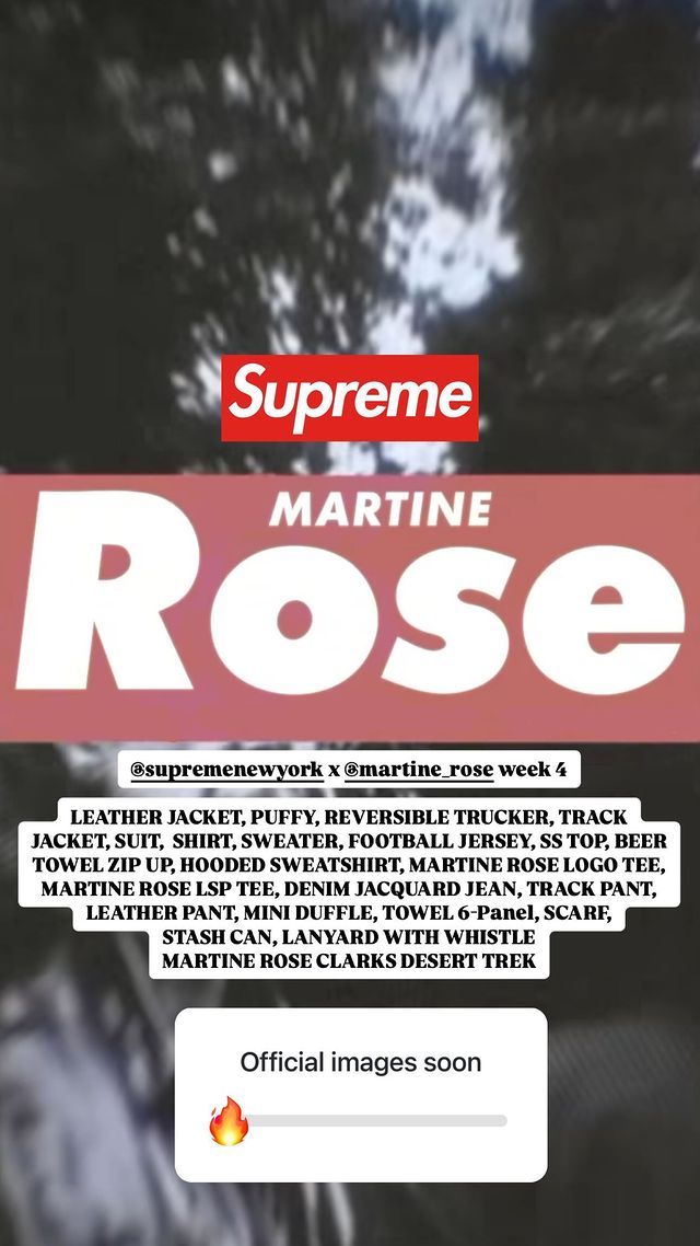 Supreme × Martine Rose によるコラボコレクションのラインナップが公開