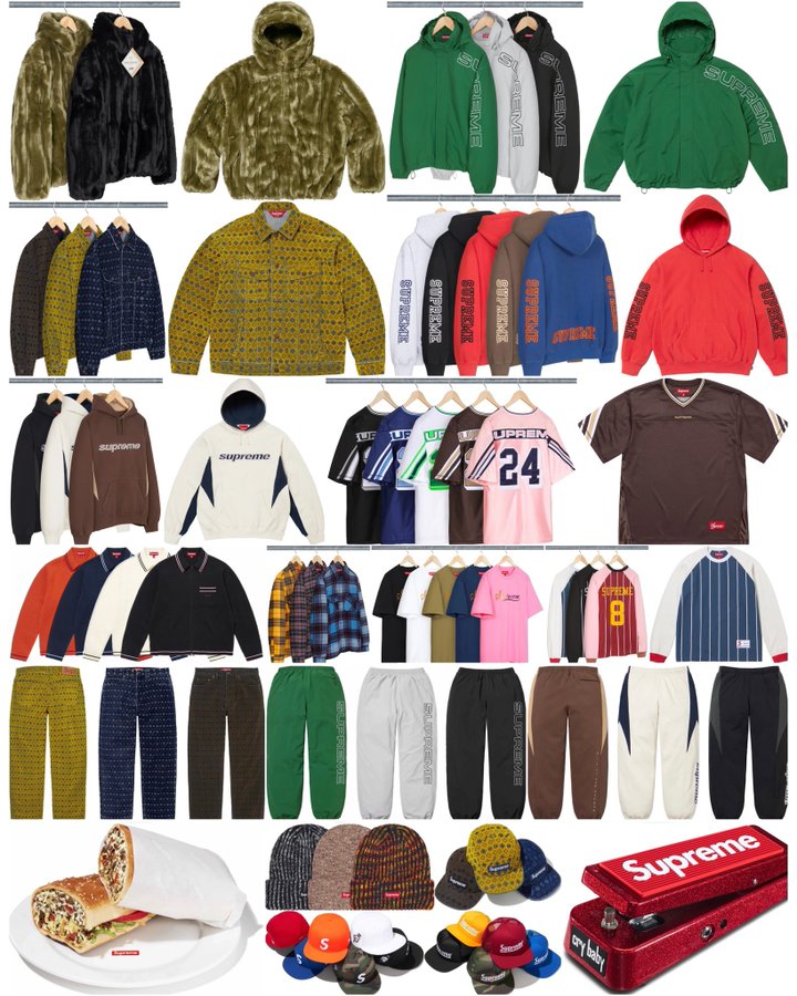 Supreme 2024年秋冬コレクション WEEK5 のドロップリストが公開