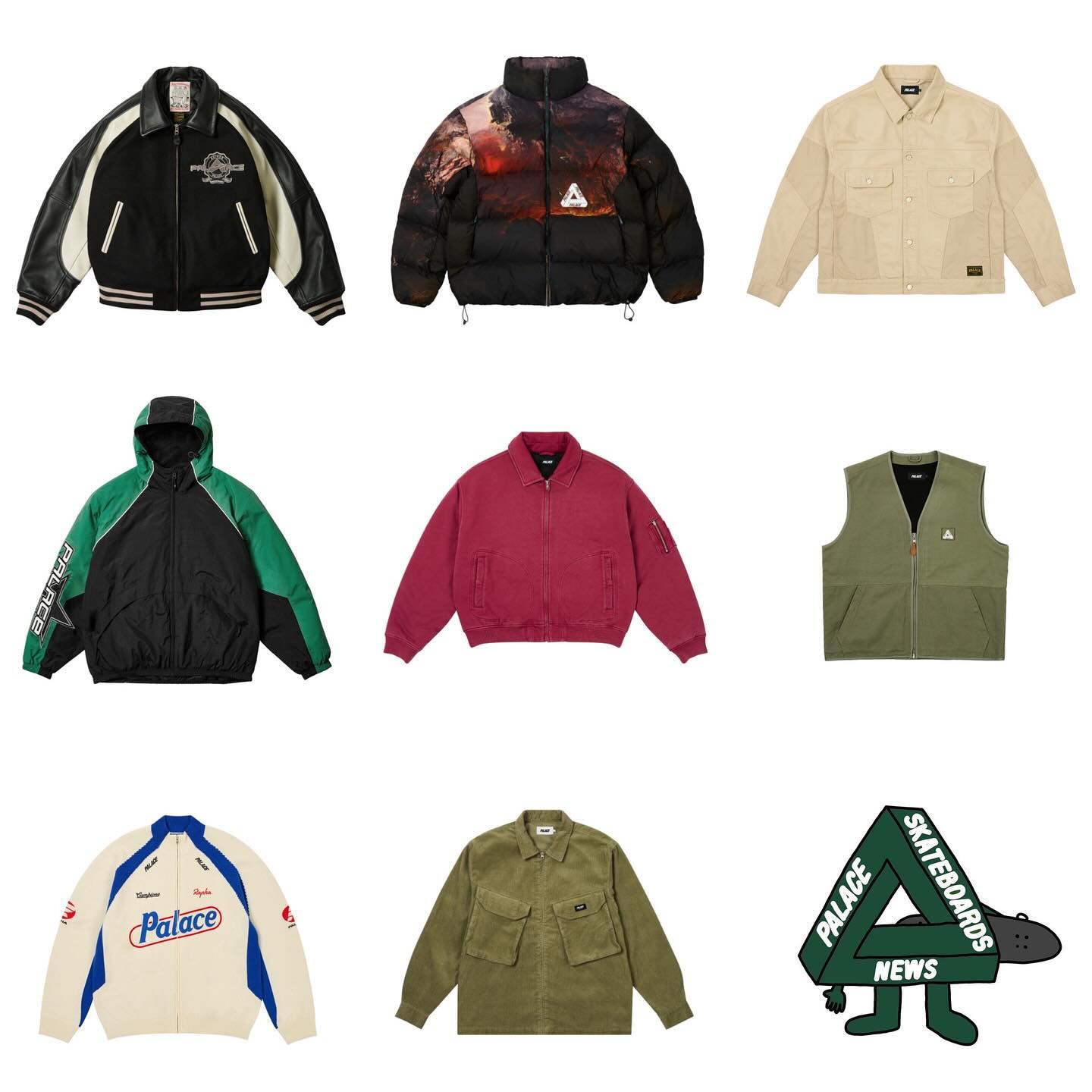 PALACE 2024年冬コレクション WEEK1 のドロップリストが公開