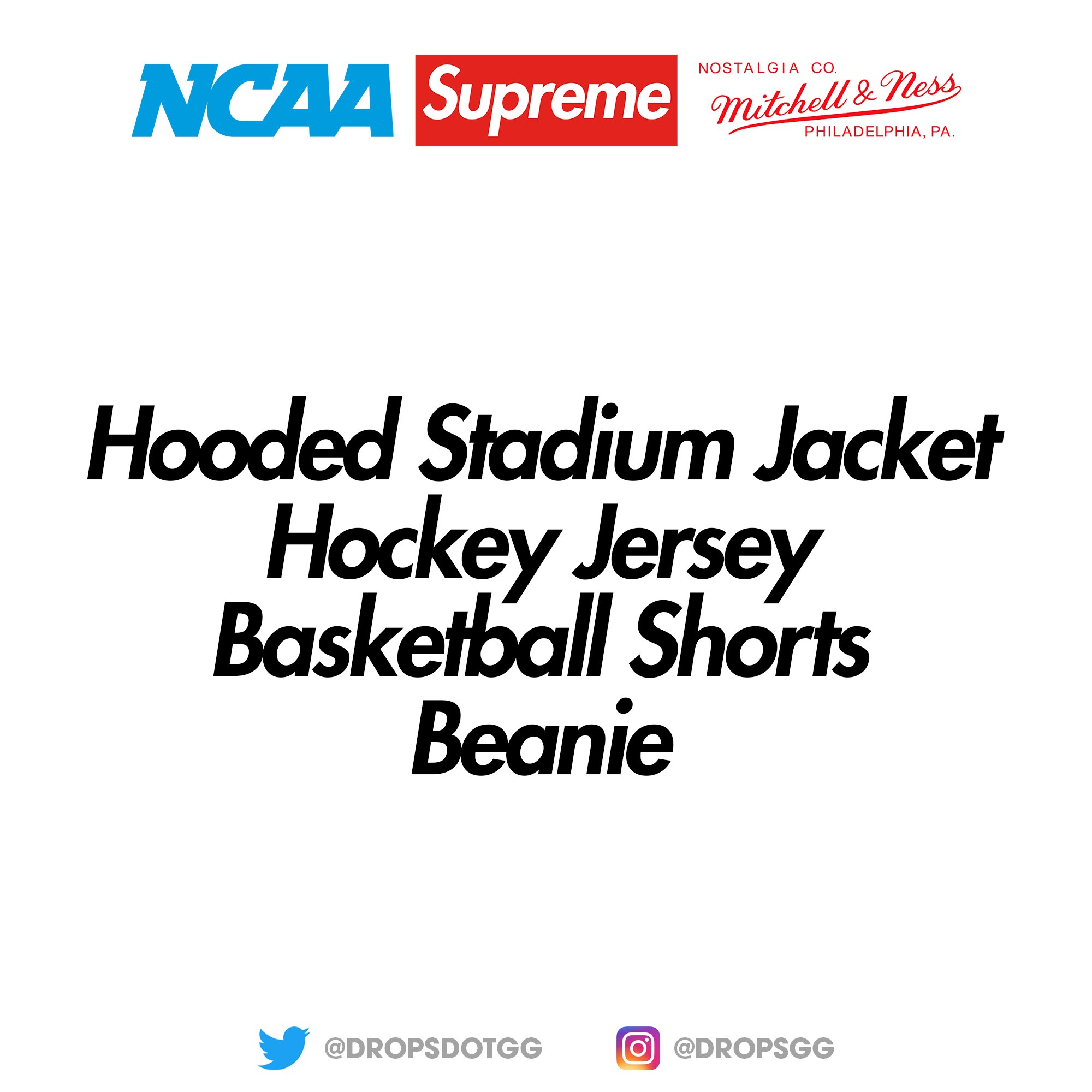 Supreme × Mitchell & Ness × NCAA のトリプルコラボコレクションが来週発売予定