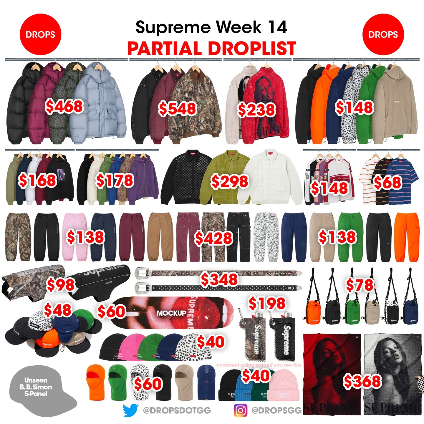 Supreme 2024年秋冬コレクション WEEK14 の販売予想アイテム & 価格が公開