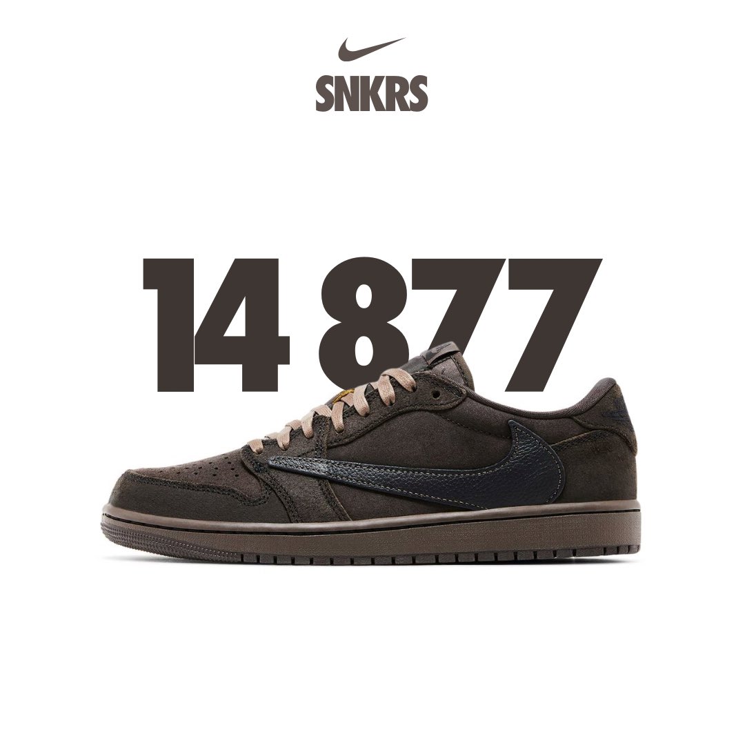 Travis Scott × NIKE AIR JORDAN 1 LOW “Velvet Brown” の SNKRS での販売数が公開