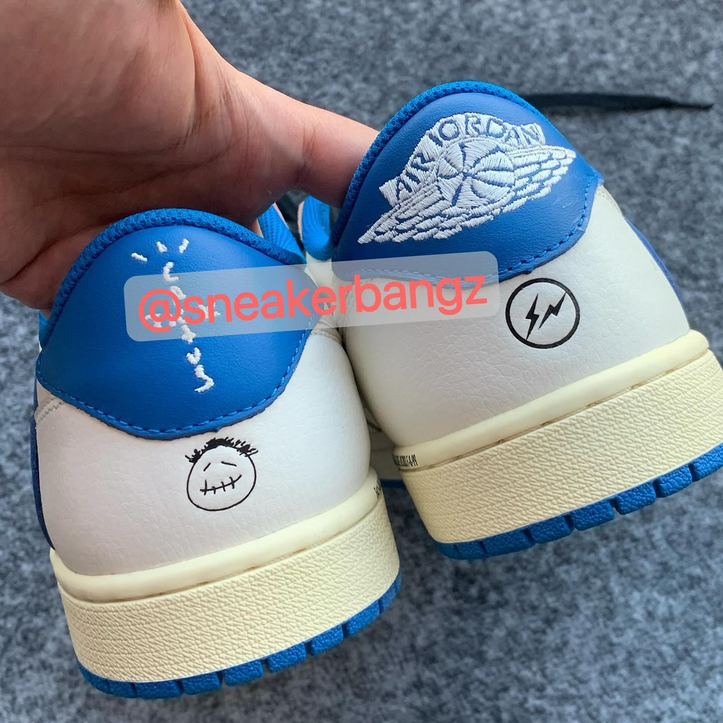 Travis Scott × fragment design × NIKE AIR JORDAN 1 LOW のディテール画像が公開