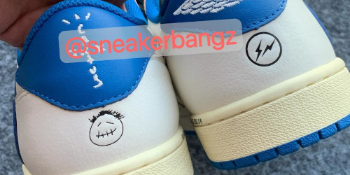 Travis Scott × fragment design × NIKE AIR JORDAN 1 LOW のディテール画像が公開