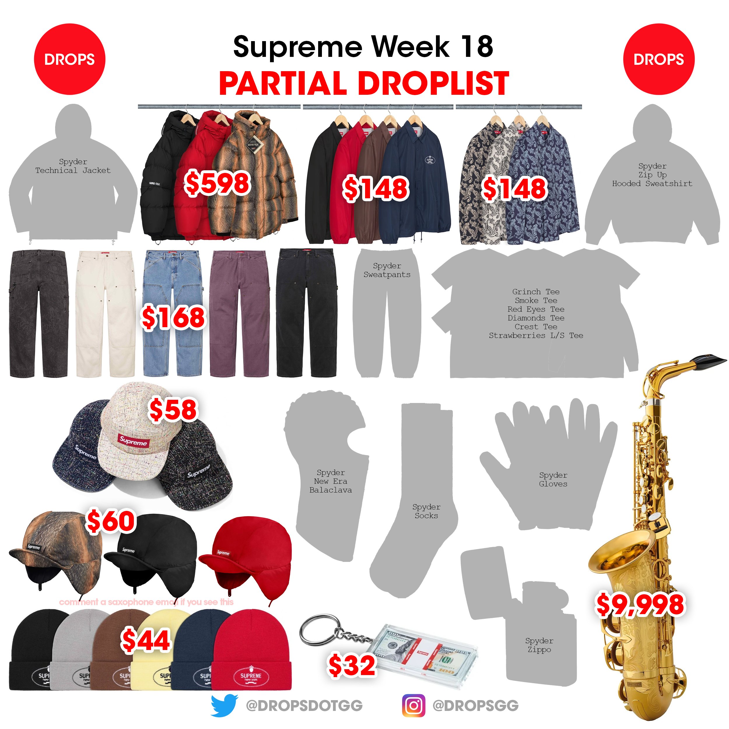 Supreme 2024年秋冬コレクション WEEK18 の販売予想アイテム&価格が公開