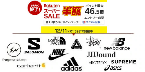 楽天スーパーSALE が12月11日(水)1:59にて終了！