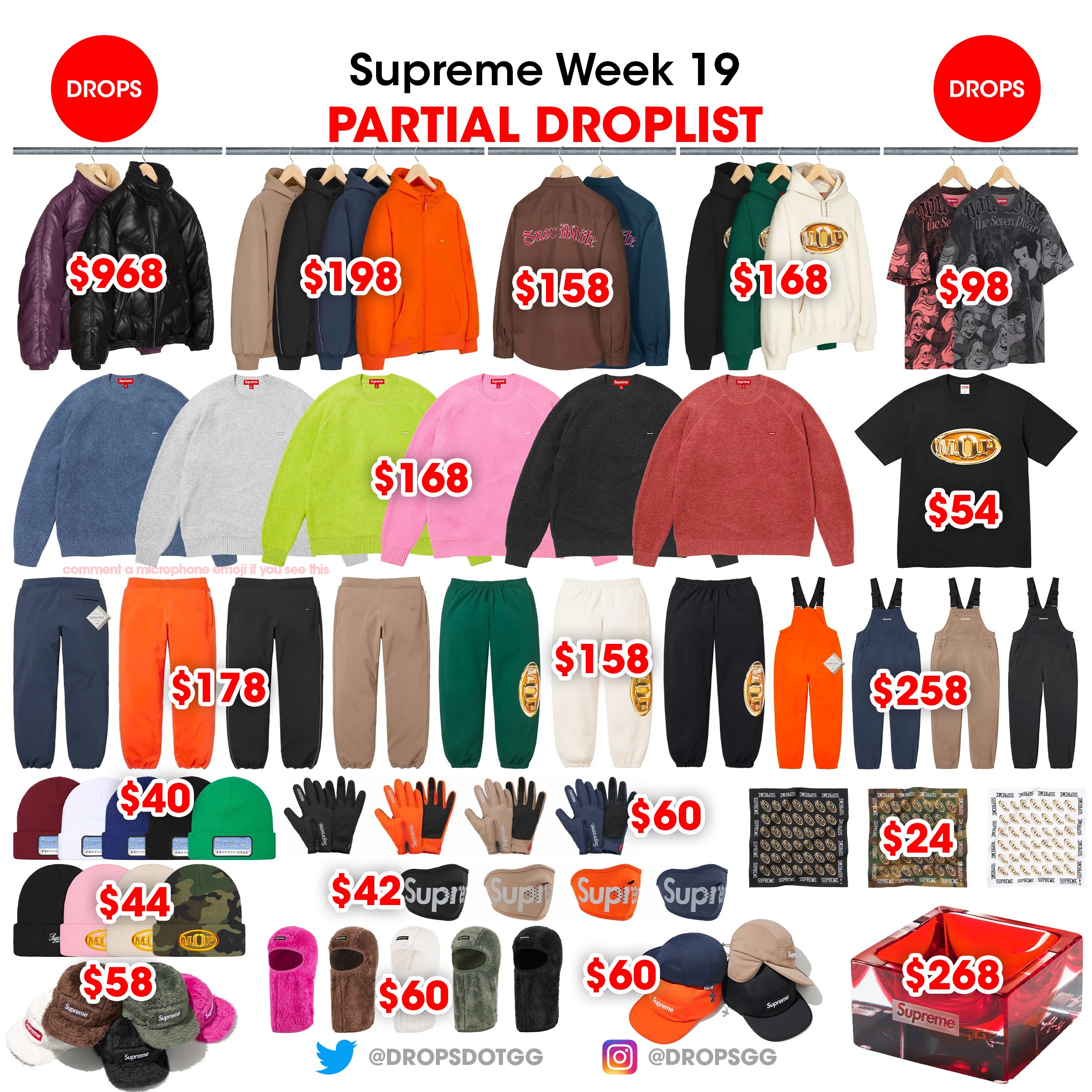 Supreme 2024年秋冬コレクション WEEK19 の販売予想アイテム&価格が公開