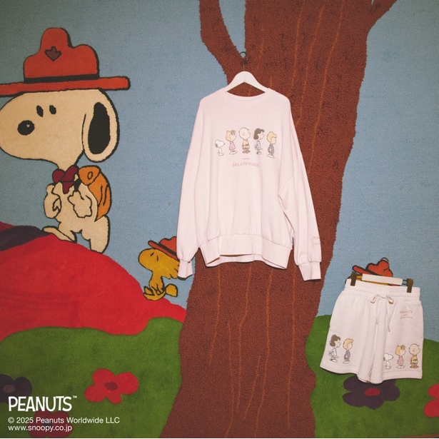 gelato pique が PEANUTS の誕生75周年したコラボルームウェアを発売