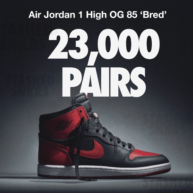 NIKE AIR JORDAN 1 HIGH '85 “Bred” が約23,000足発売予定との新情報がリーク