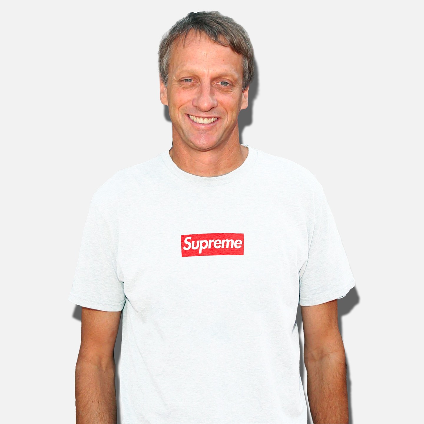 Supreme とスケートボード界のレジェンド Tony Hawk によるフォトTシャツのモックアップが公開