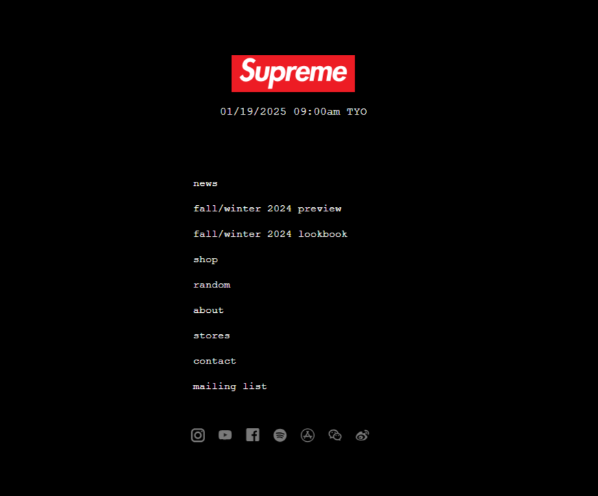 Supreme 2025年春夏コレクションの立ち上げスケジュール