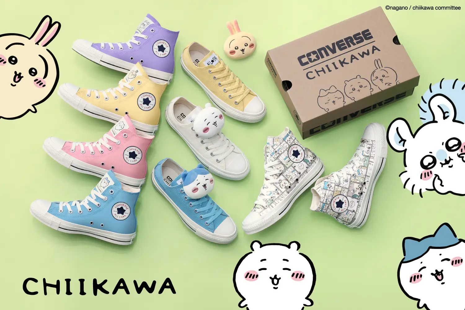 ちいかわ × CONVERSE のコラボスニーカーが2月26日(水)発売