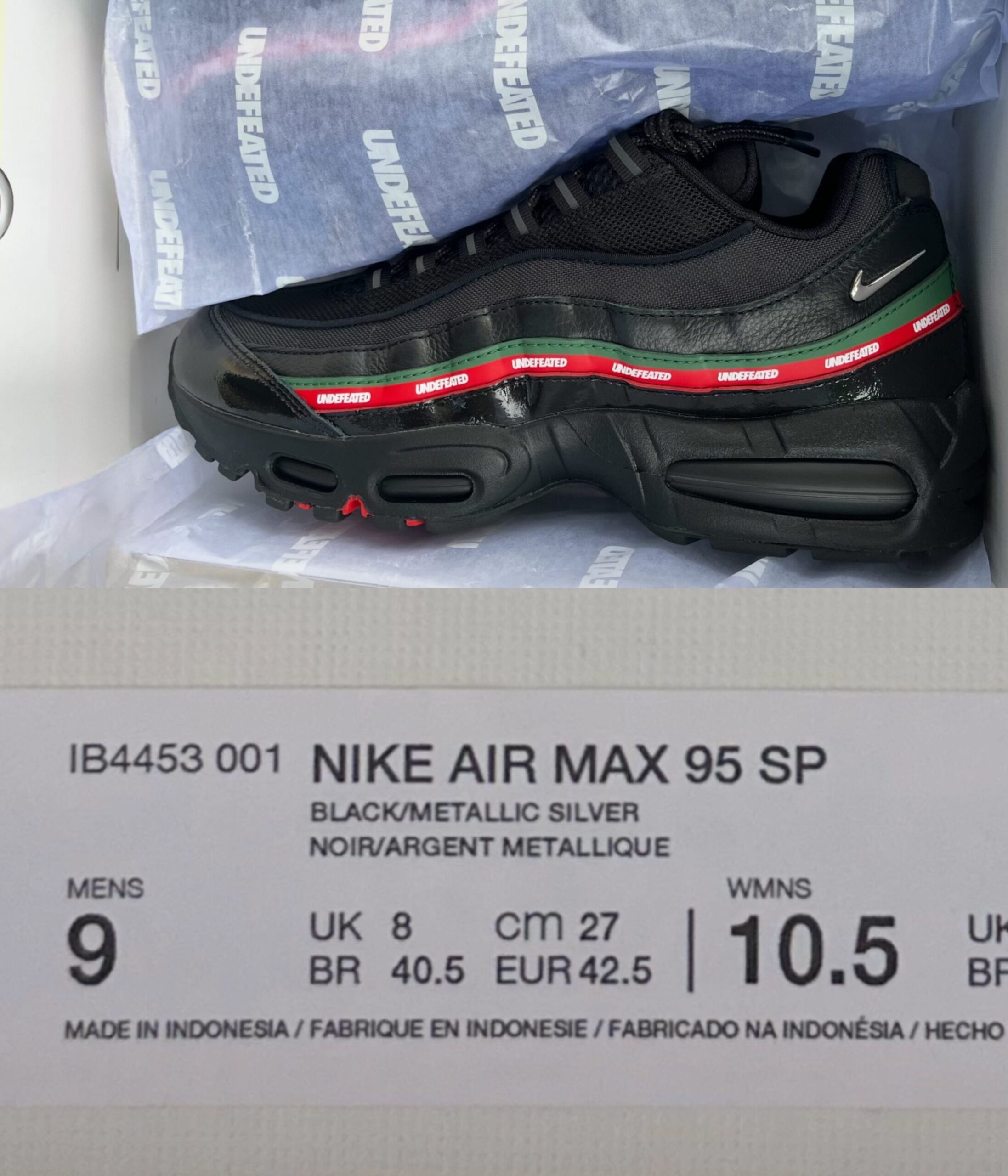 UNDEFEATED × NIKE AIR MAX 95 "Black/Gorge Green/Sport Red" のファーストルックが公開