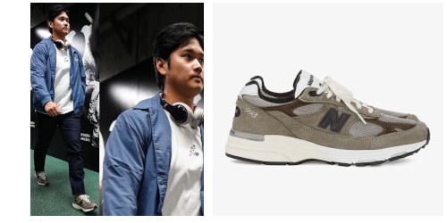 ドジャース 大谷翔平 が JJJJound × New Balance 993 "Mushroom/White" を着用