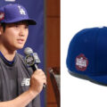 MLB 開幕シリーズの記者会見にて 大谷翔平 らドジャースの面々が New era® の MLB TOKYO SERIES FITTED CAP を着用