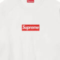 Supreme Washed Box Logo Crewneck のホワイトボディにはレッドのボックスロゴが使用予定