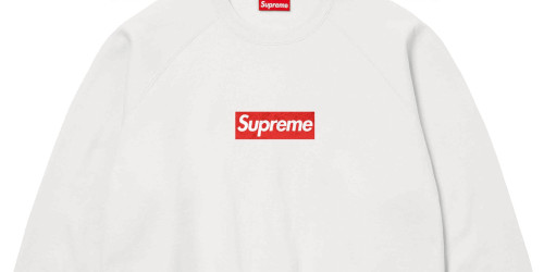 Supreme Washed Box Logo Crewneck のホワイトボディにはレッドのボックスロゴが使用予定