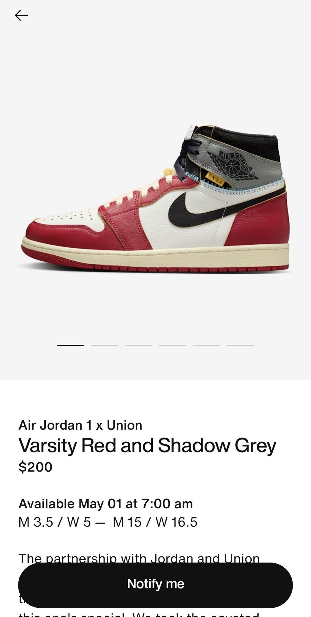 UNION × NIKE AIR JORDAN 1 “Chicago/Shadow” の SNKRS 限定アクセスが世界各国で実施