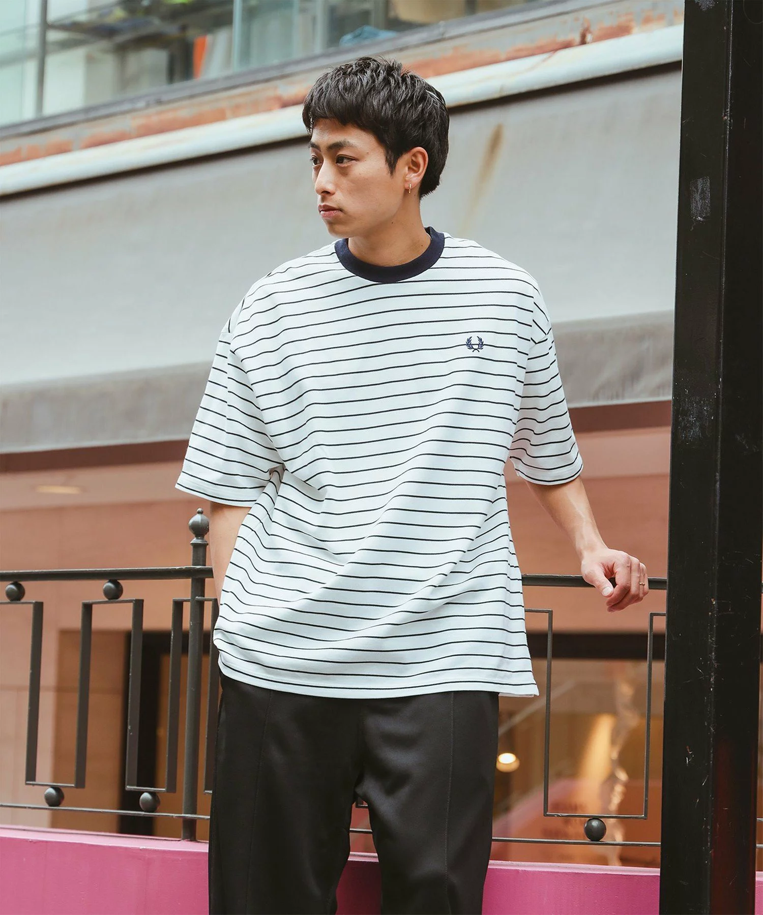 BEAMS × FRED PERRY の Relaxed Striped Pique Tee が発売
