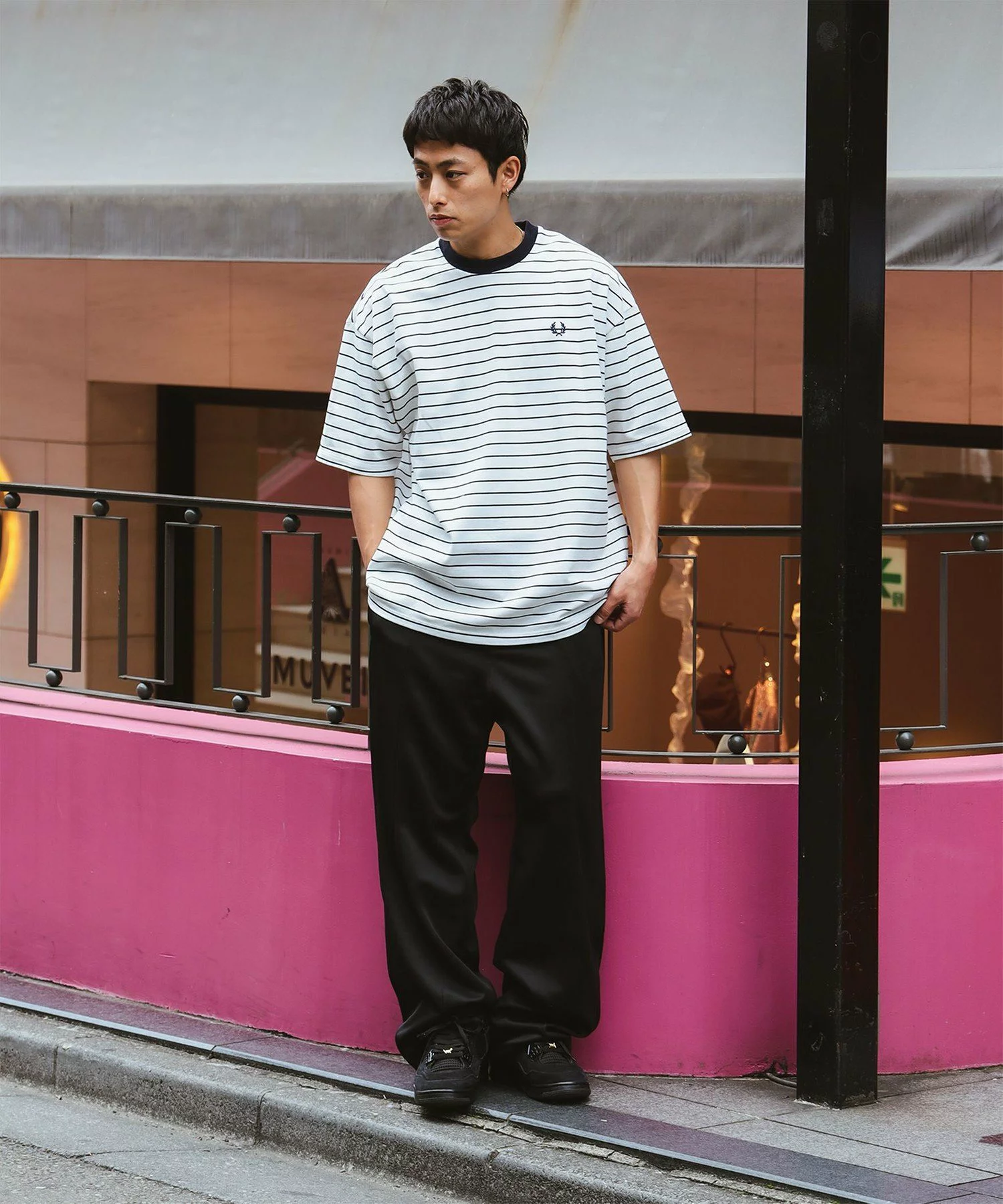 BEAMS × FRED PERRY の Relaxed Striped Pique Tee が発売