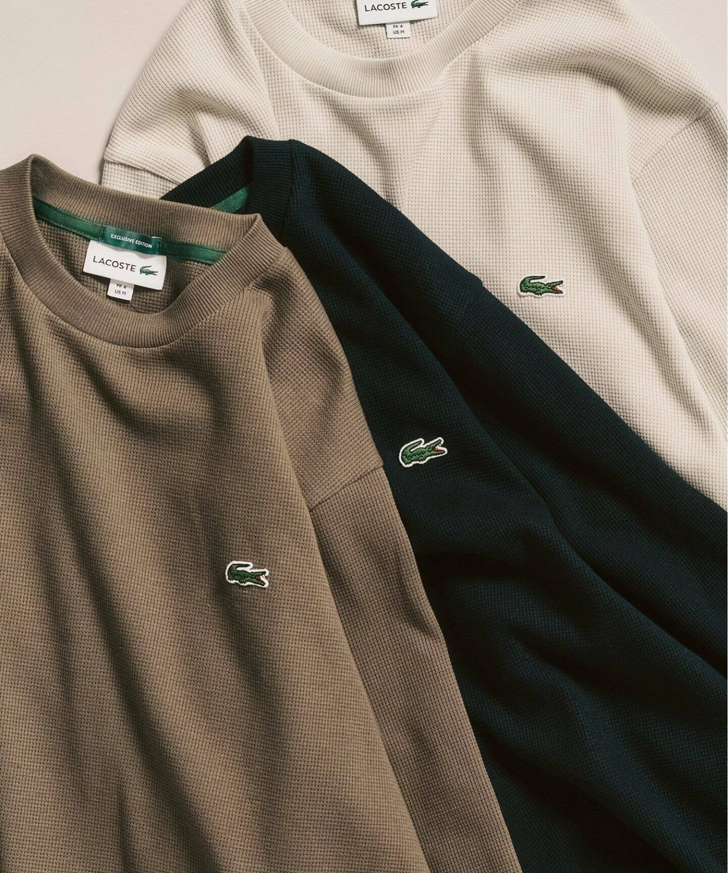 417 EDIFICE × LACOSTE による Waffle Long Sleeve Tee FW25 の先行販売が開始