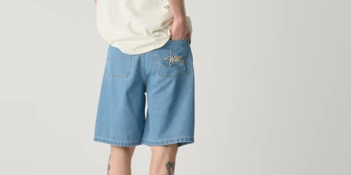 S/DOUBLE の EMB Denim Standard Short “Mid Blue” が発売