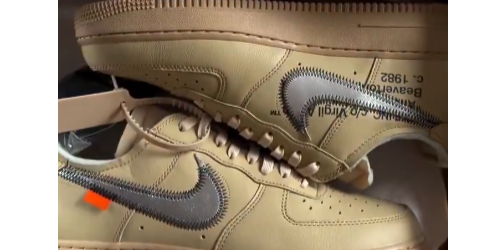 Off-White™ × NIKE AIR FORCE 1 "Sesame" の開封動画が公開