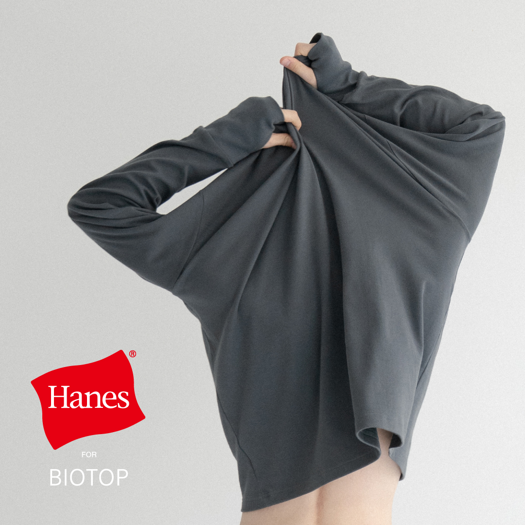 Hanes for BIOTOP の New Comfort Crew Neck Pullover with Thumbhole が発売