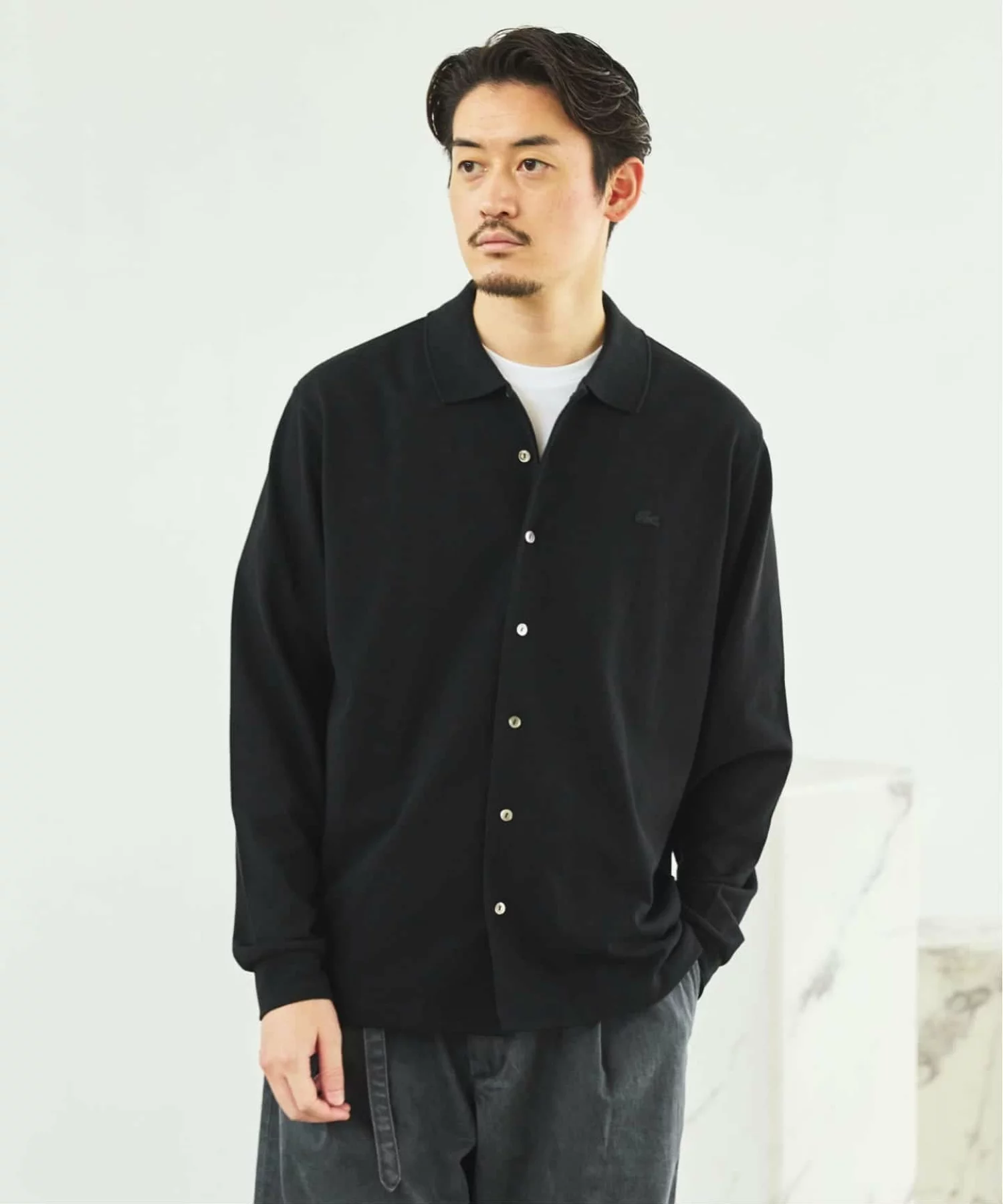 ÉDIFICE × LACOSTE の Full Open Long Sleeve Polo Shirts が発売