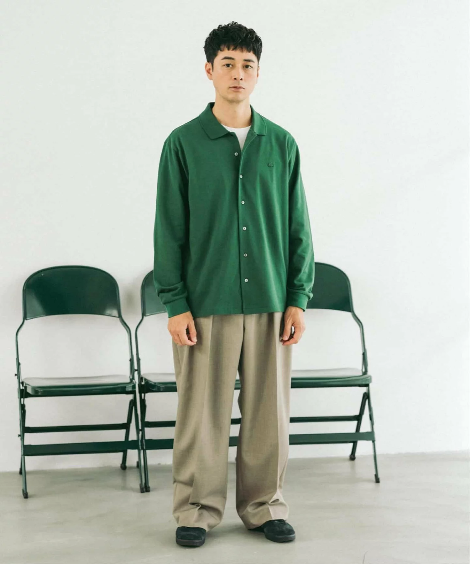 ÉDIFICE × LACOSTE の Full Open Long Sleeve Polo Shirts が発売