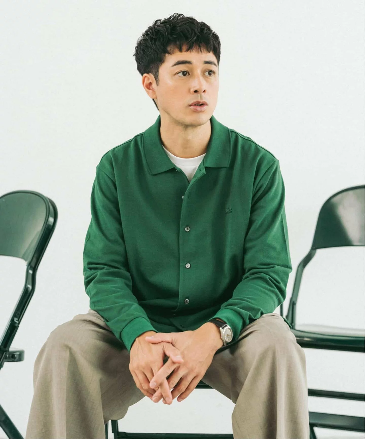 ÉDIFICE × LACOSTE の Full Open Long Sleeve Polo Shirts が発売