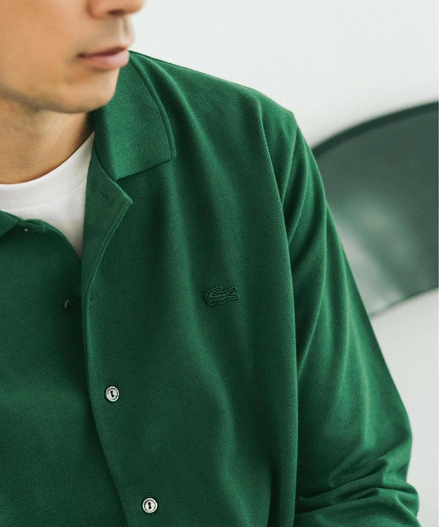 ÉDIFICE × LACOSTE の Full Open Long Sleeve Polo Shirts が発売
