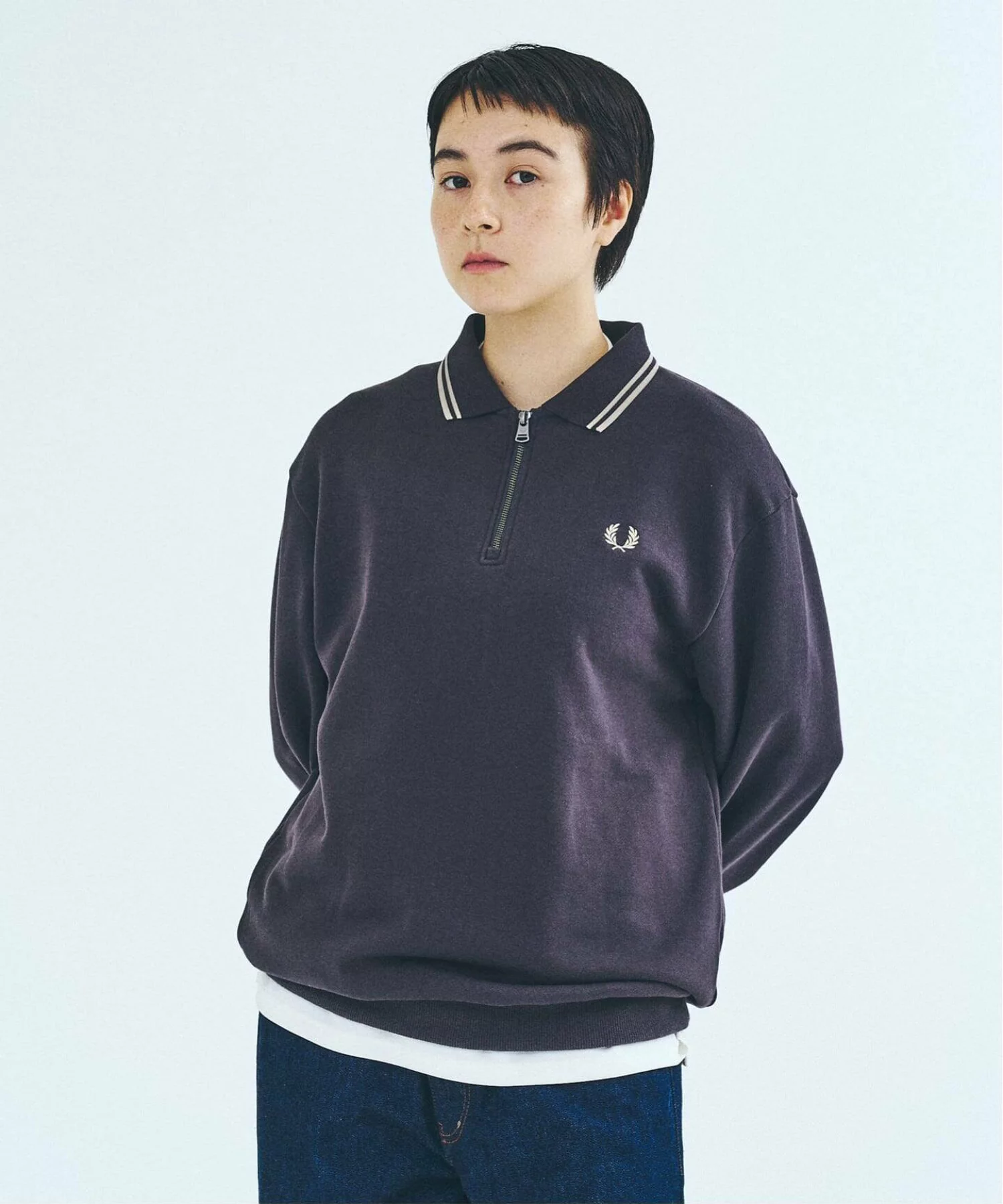417 EDIFICE × FRED PERRY の Half Zip Rib Collar Sweat が発売