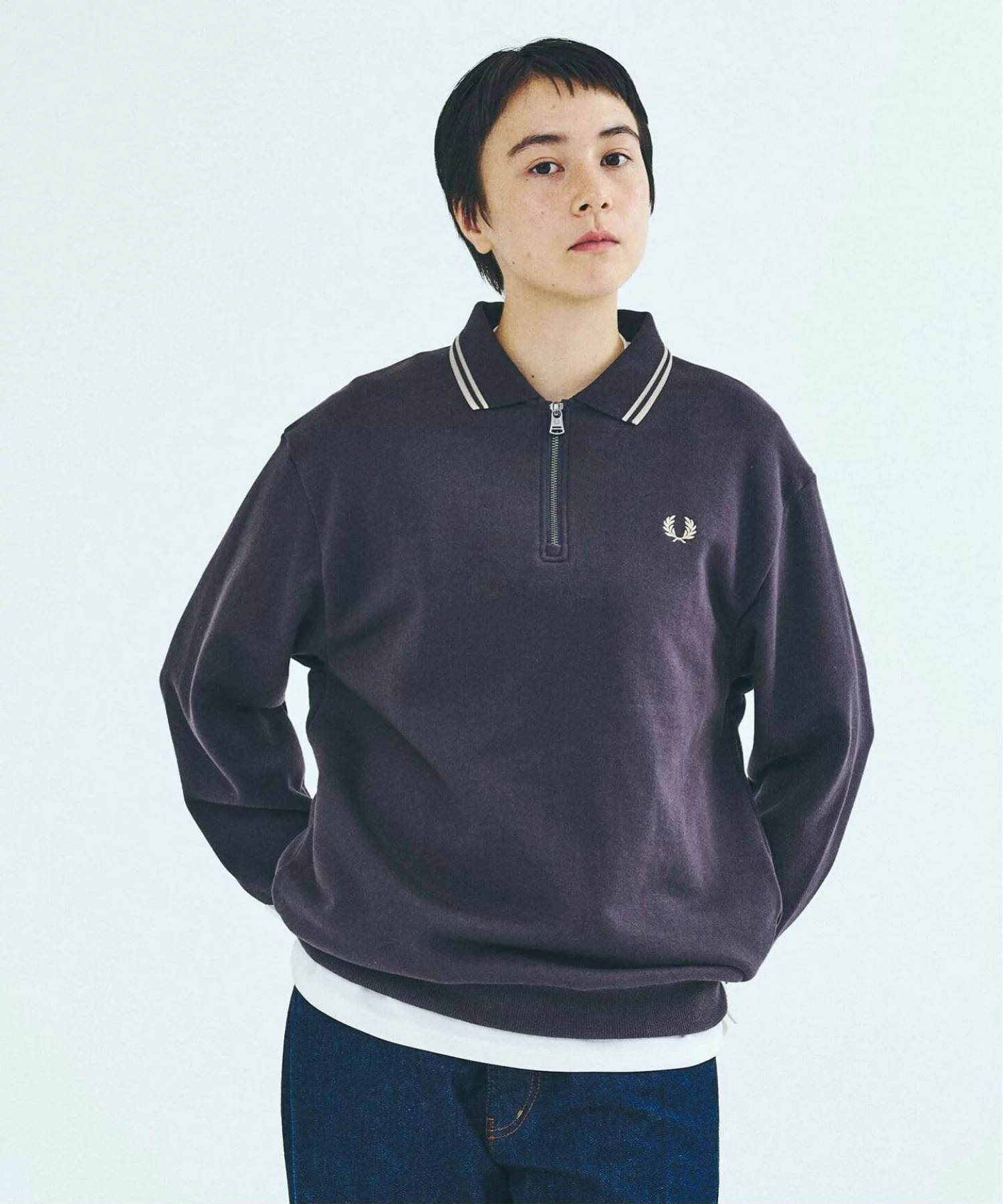 417 EDIFICE × FRED PERRY の Half Zip Rib Collar Sweat が発売