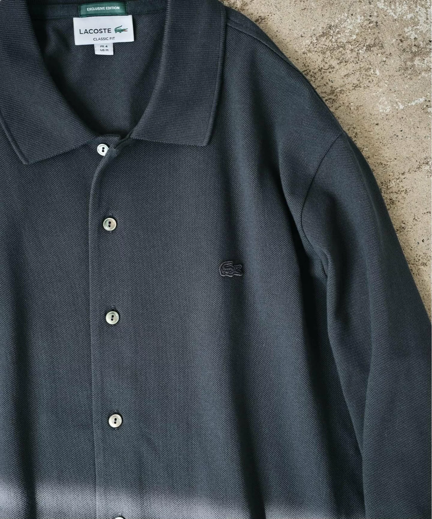 ÉDIFICE × LACOSTE の Full Open Long Sleeve Polo Shirts が発売