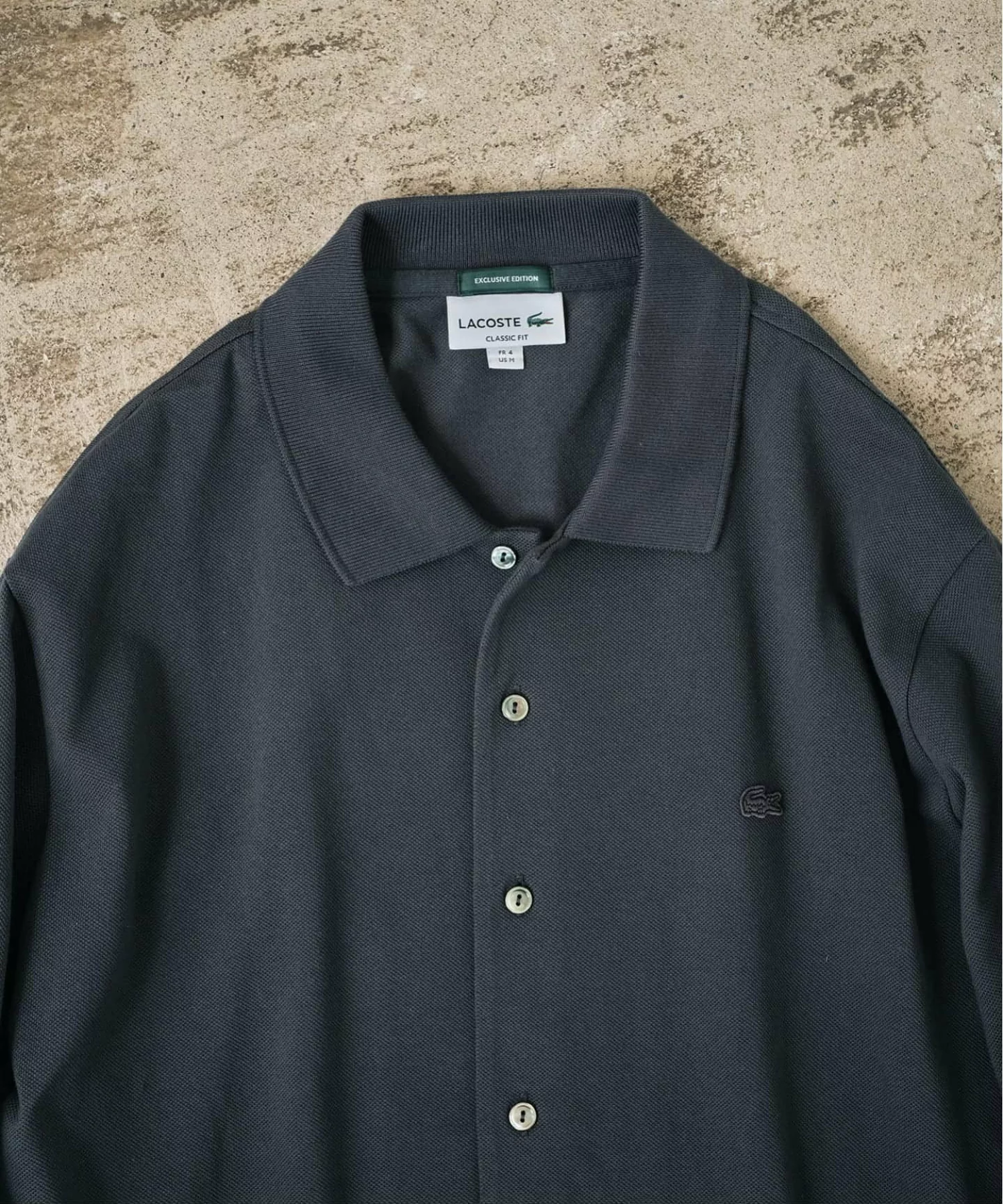ÉDIFICE × LACOSTE の Full Open Long Sleeve Polo Shirts が発売