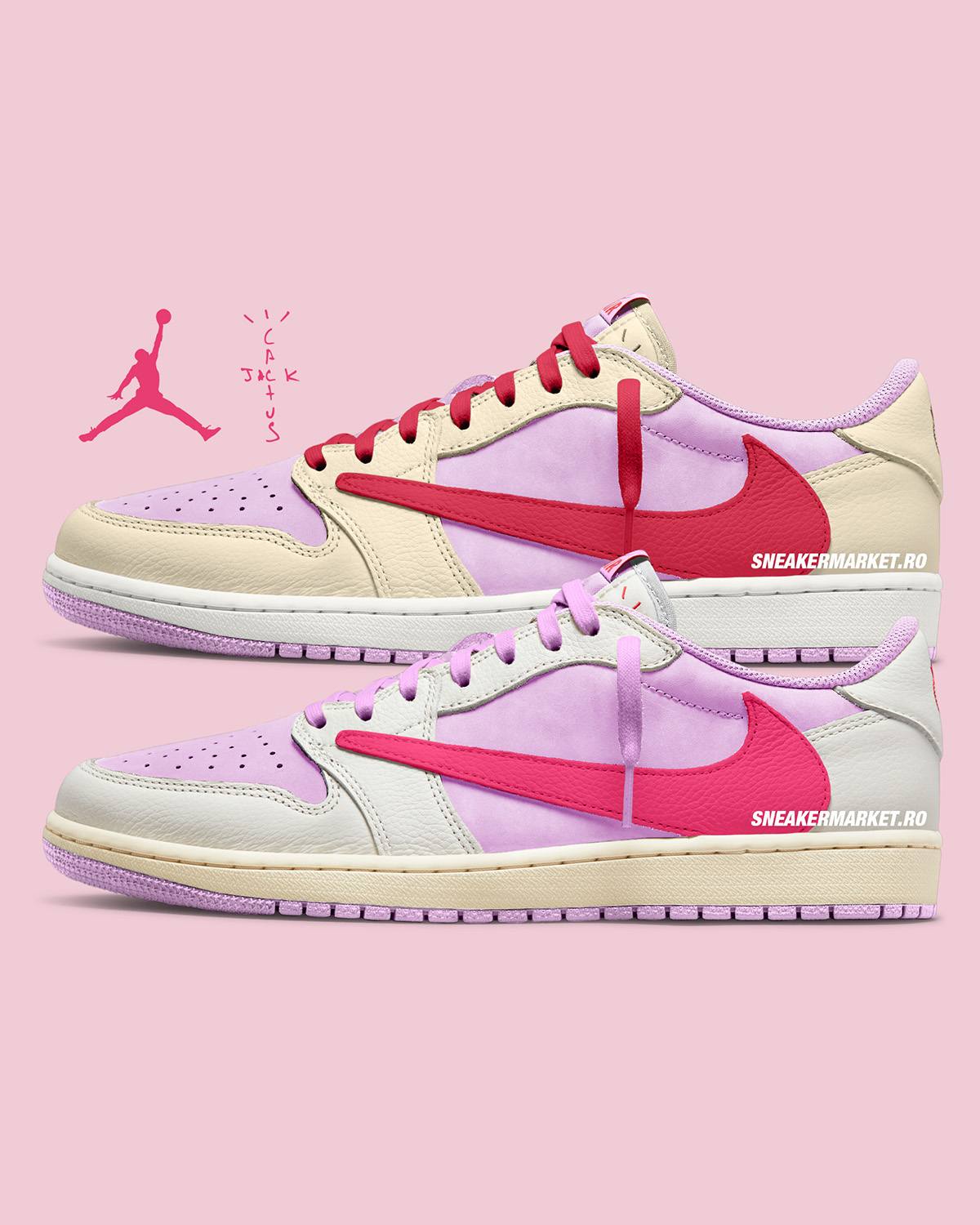 Travis Scott × NIKE AIR JORDAN 1 LOW “Shy Pink” が2026年夏に2色展開で発売予定