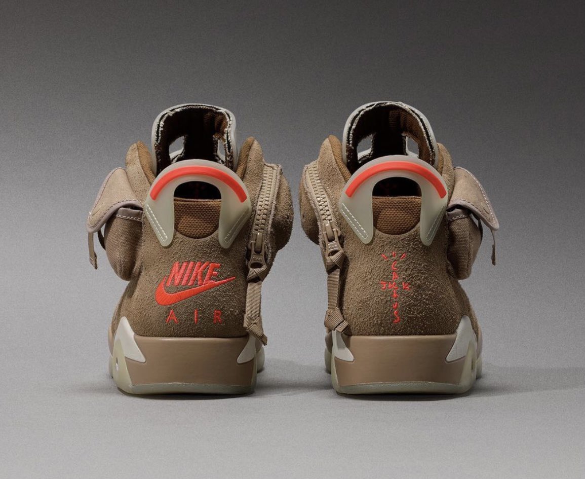 Travis Scott × NIKE の AIR JORDAN 6 “British Khaki” が発売