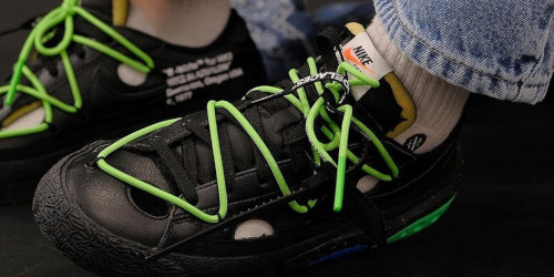 Off-White™ × NIKE の BLAZER LOW “Black/Electro Green” が発売