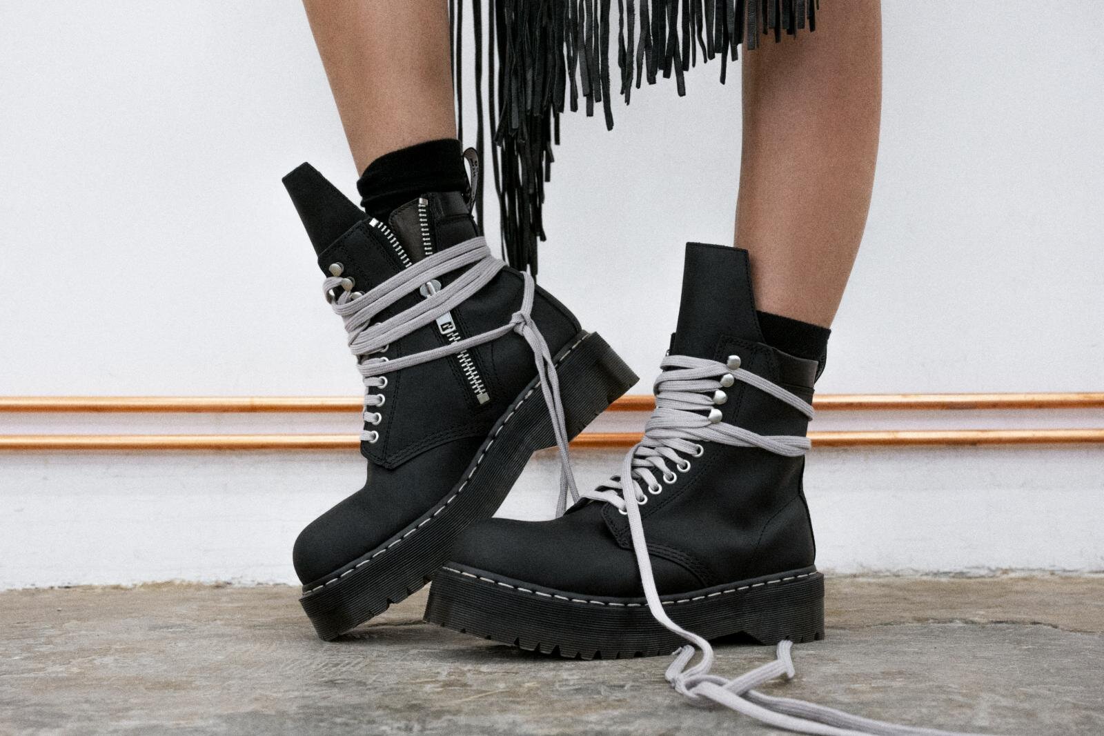 Rick Owens × Dr. Martens ブーツ UK5 ドクターマーチン×リック・オウエンスの最新コラボ、厚底仕様で