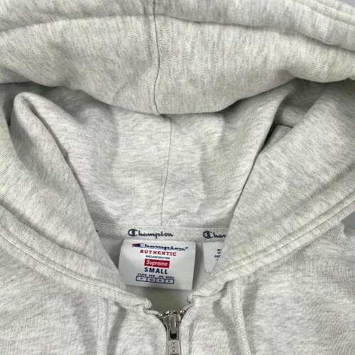 Supreme x Champion の Zip Up Hooded Sweatshirt "Ash Grey" が発売
