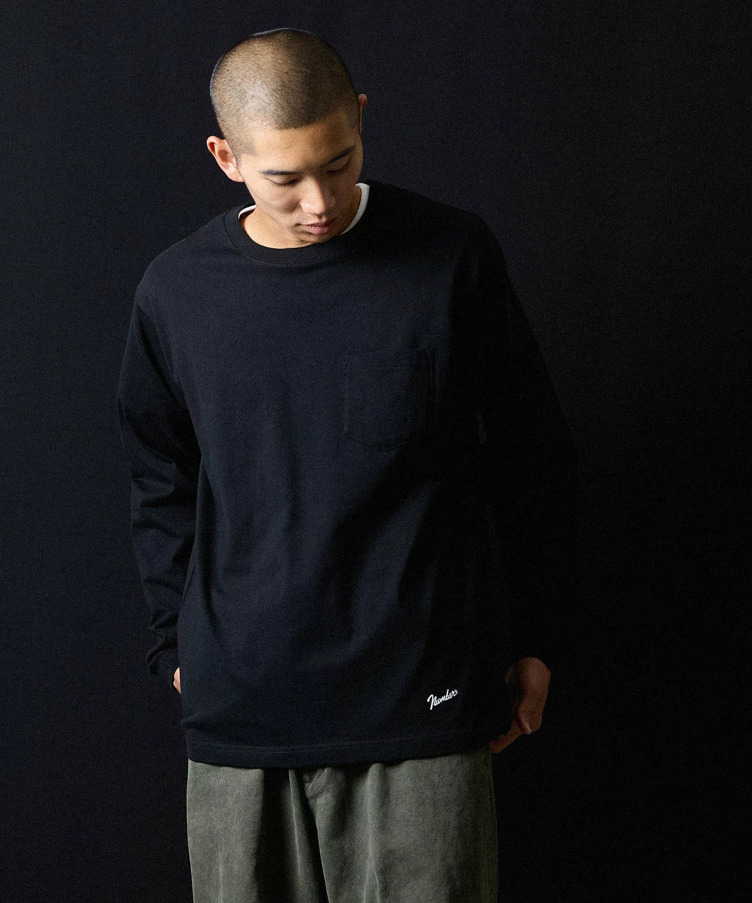 NUMBER (N)INE の Basic Hem Printed Pocket L/S Tee が発売