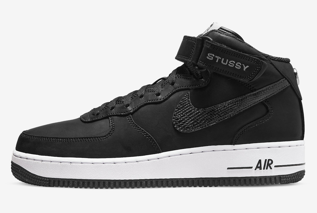 Stüssy × NIKE の AIR FORCE 1 MID “Black” が発売
