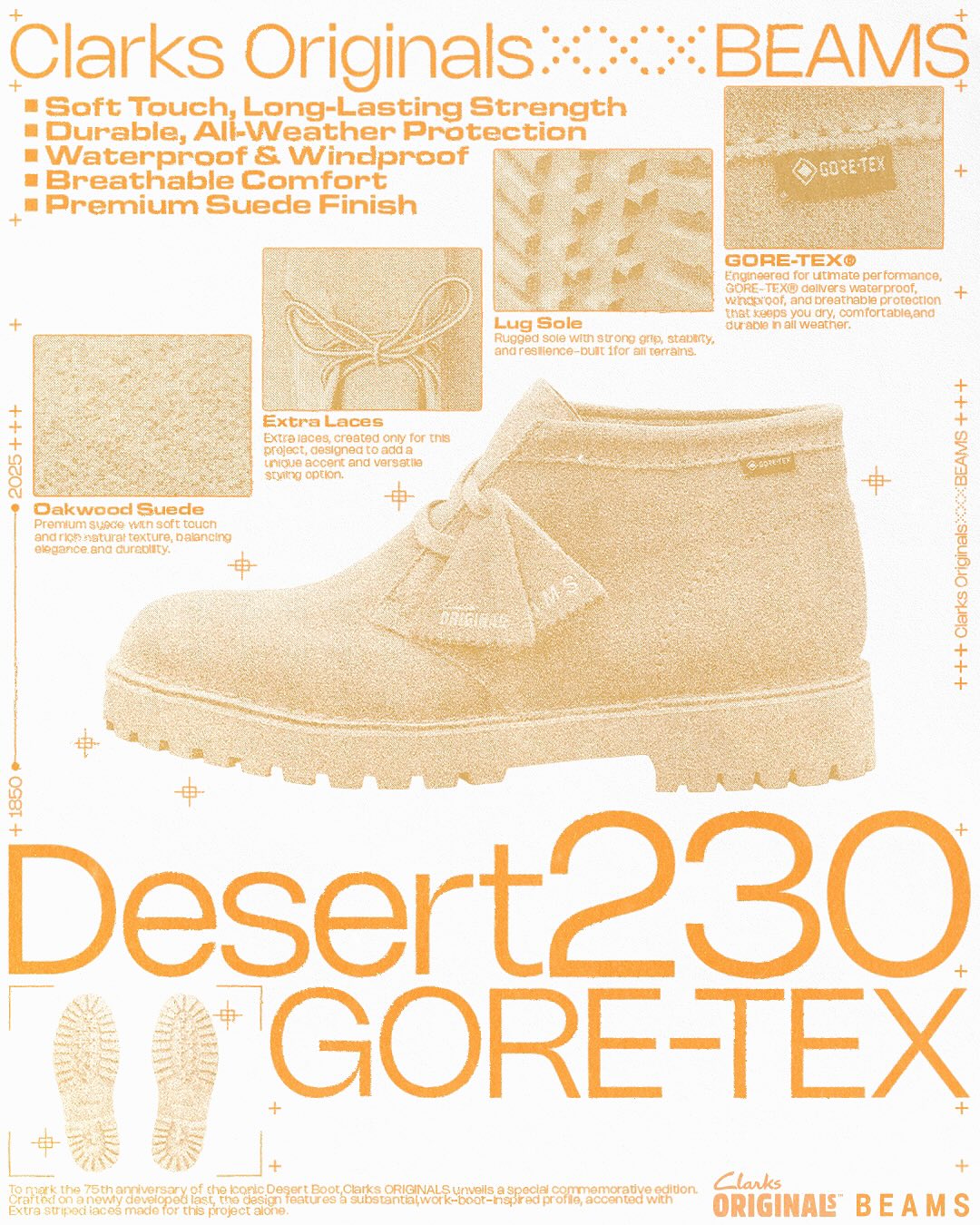BEAMS × Clarks Originals の Desert 230 GTX が10月25日(土)発売