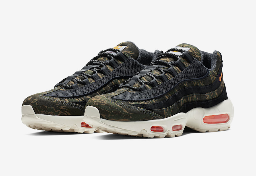Carharte WIP × NIKE の AIR MAX 95 "Black/Sail/Total Orange" が発売